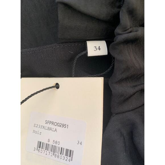 Sandro Falbala Midi Dress Black Sz 34 Short Sleeve Rhinestone Embellished Cutout - Picture 6 of 6